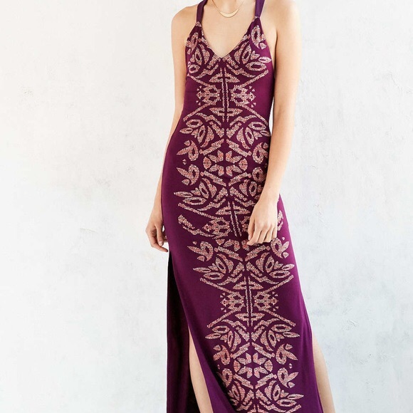 NWT Ecote Plum Maxi Dress - Picture 2 of 4